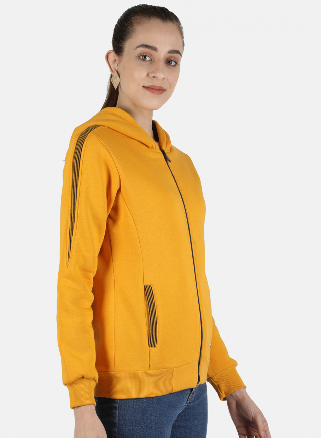 Women Mustard Solid Sweatshirt