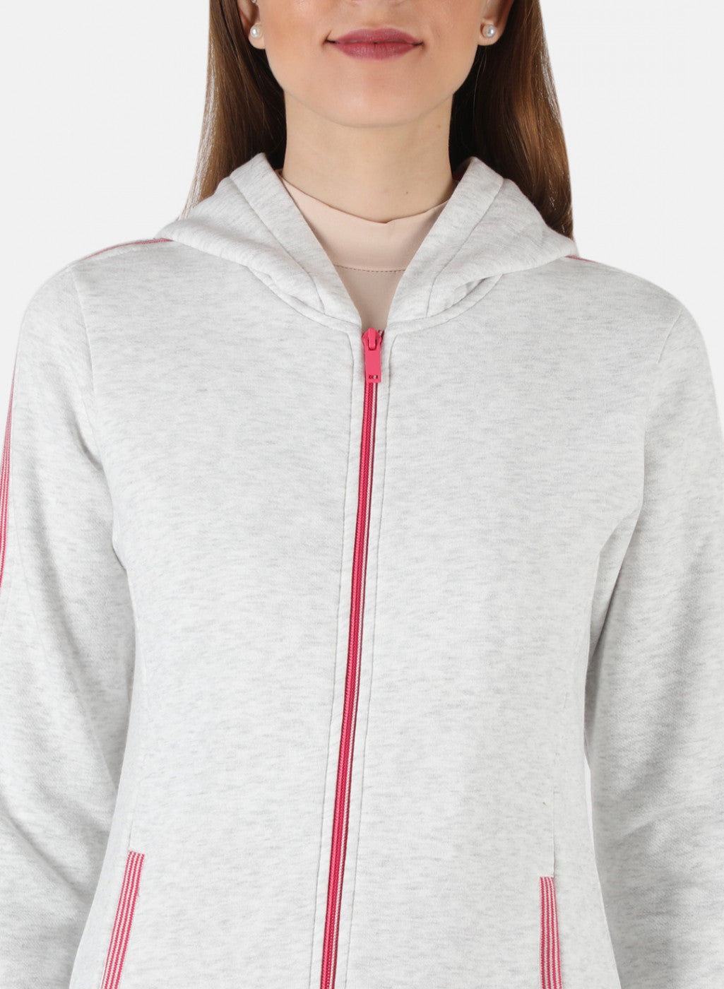 Women Grey Solid Sweatshirt