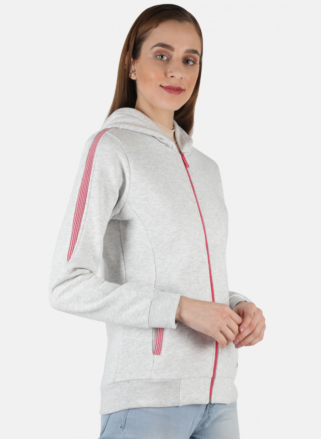 Women Grey Solid Sweatshirt