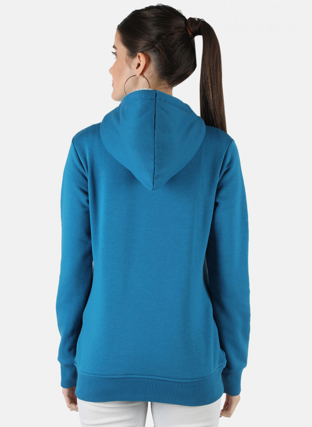 Women Blue Solid Sweatshirt