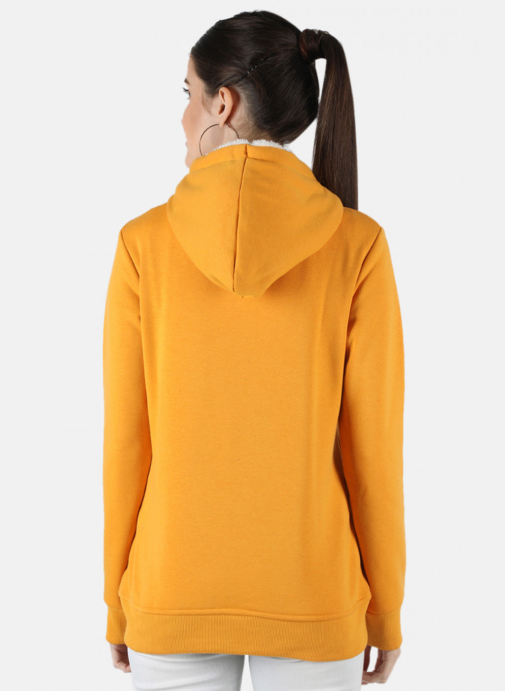 Women Mustard Solid Sweatshirt