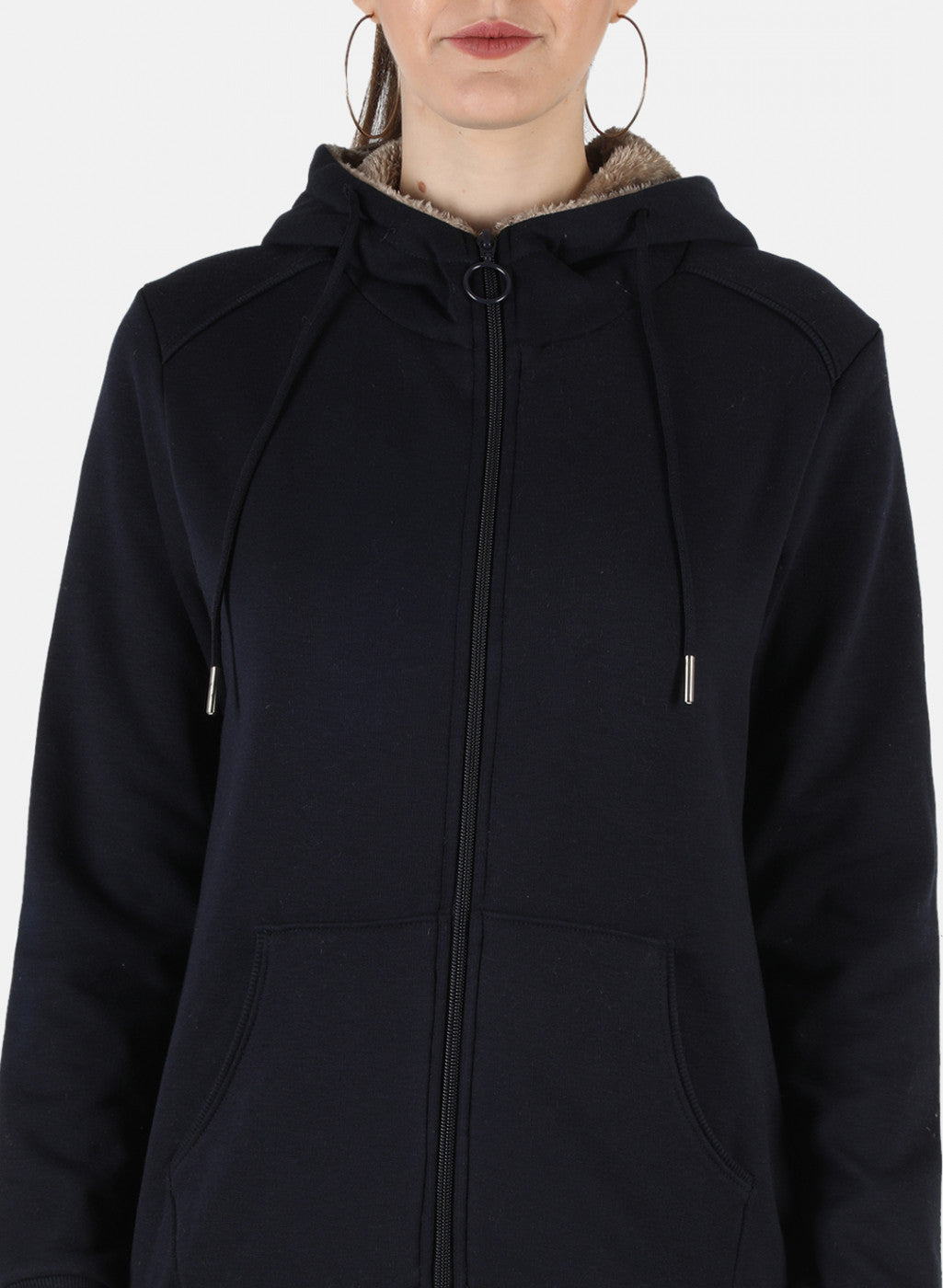 Women NAvy Blue Solid Sweatshirt