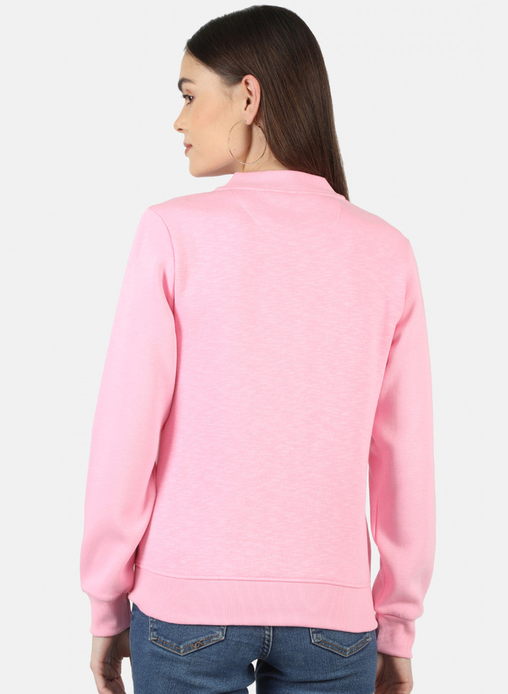 Women Pink Solid Sweatshirt