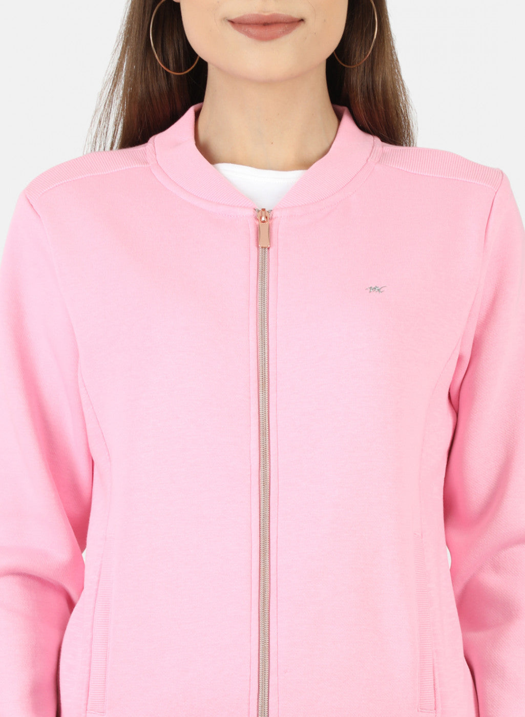 Women Pink Solid Sweatshirt