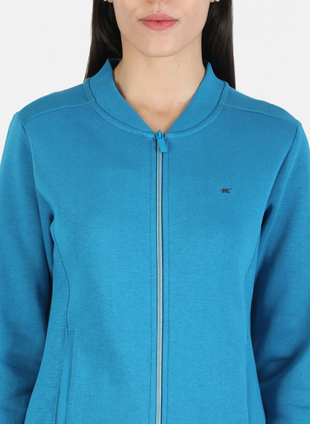 Women Blue Solid Sweatshirt