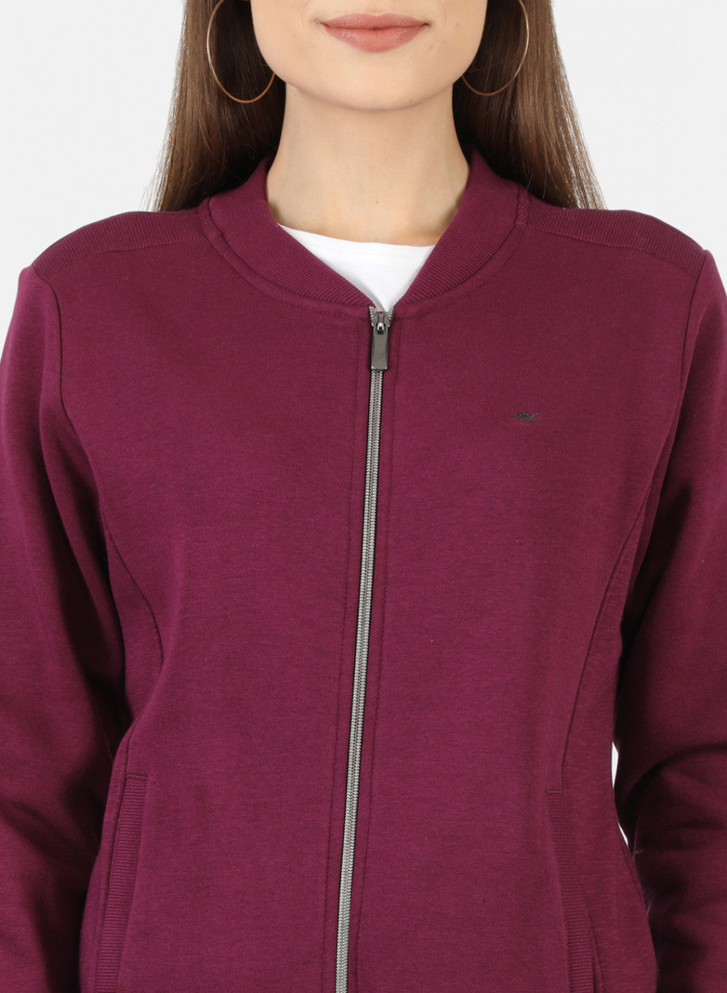 Women Purple Solid Sweatshirt