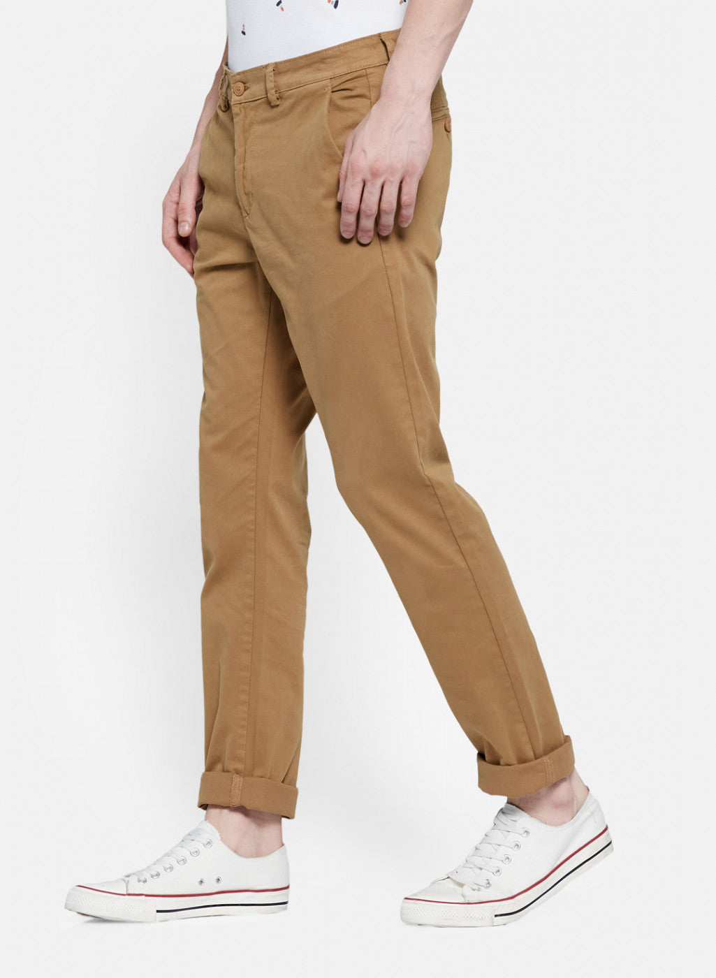 Mens Khaki Slim Fit Trouser