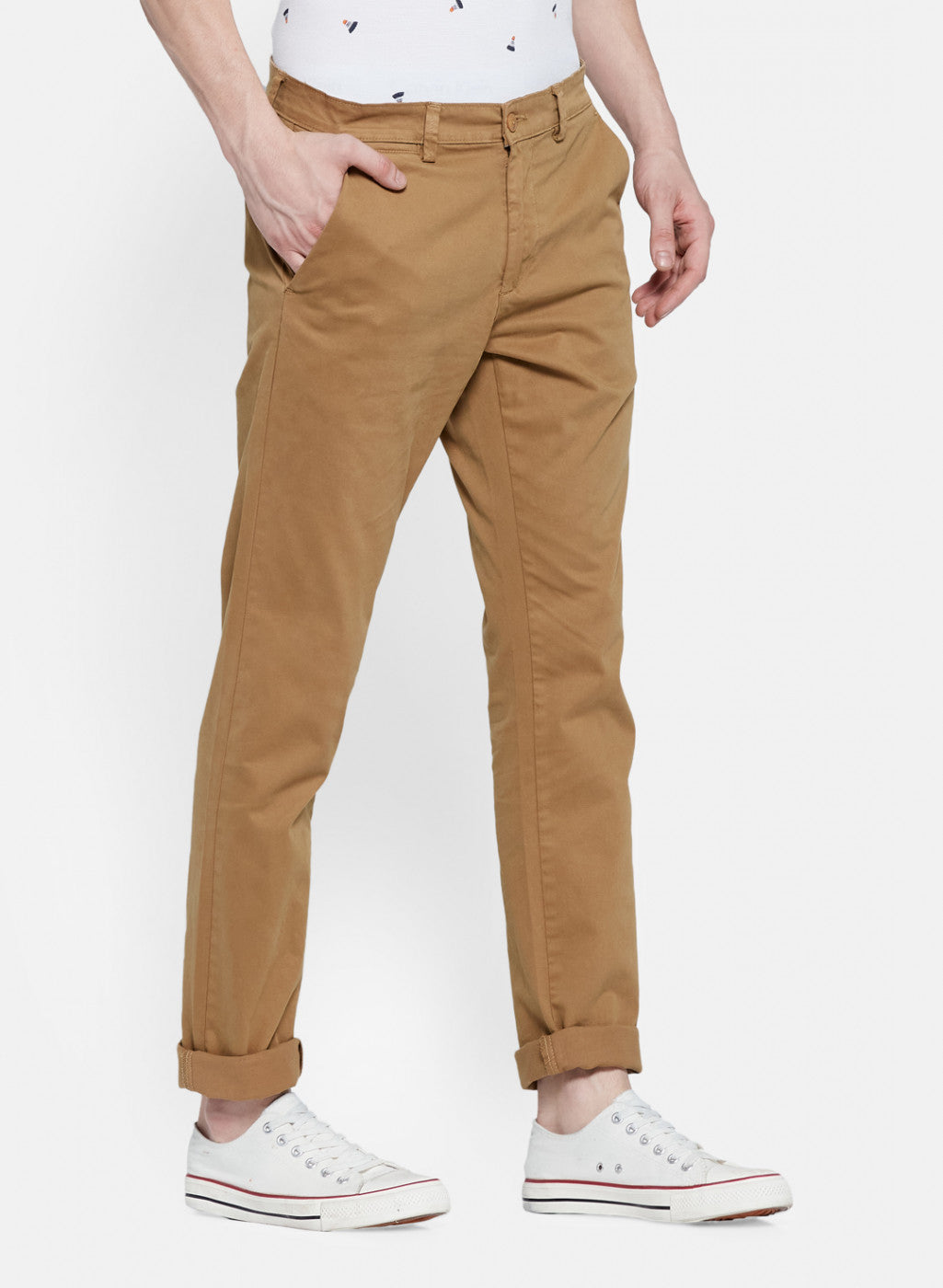 Mens Khaki Slim Fit Trouser