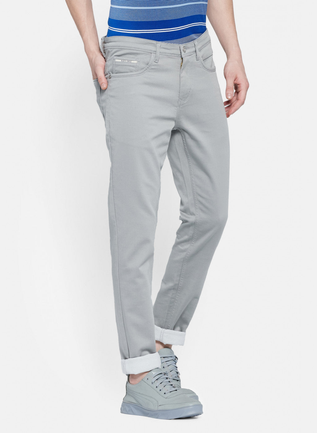 Mens Grey Slim Fit Trouser