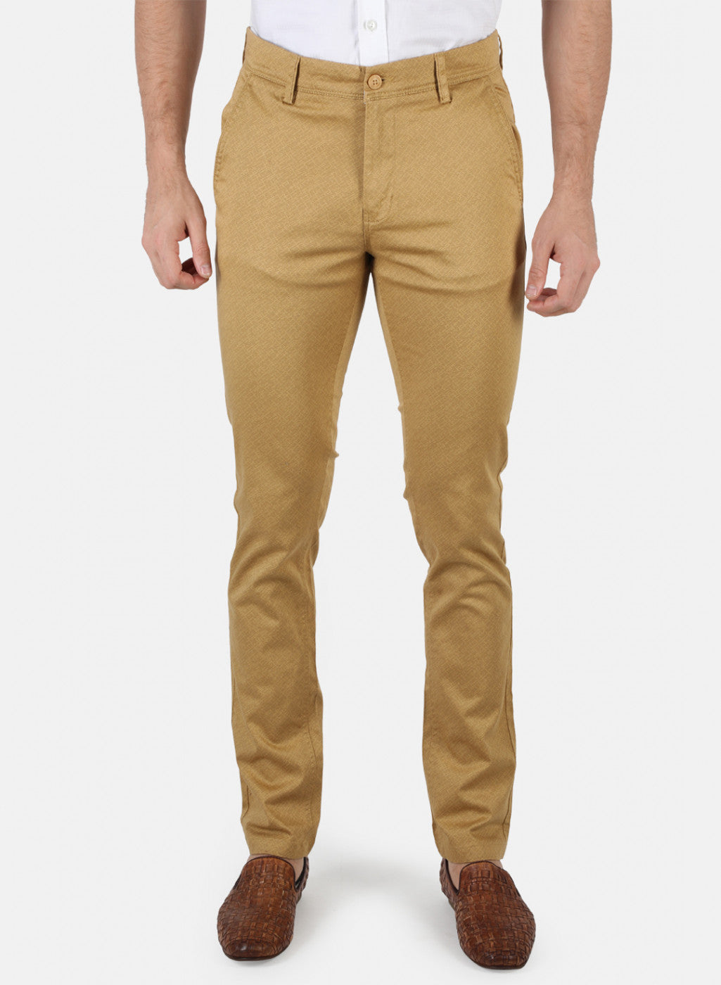 Men Khaki Printed Trouser