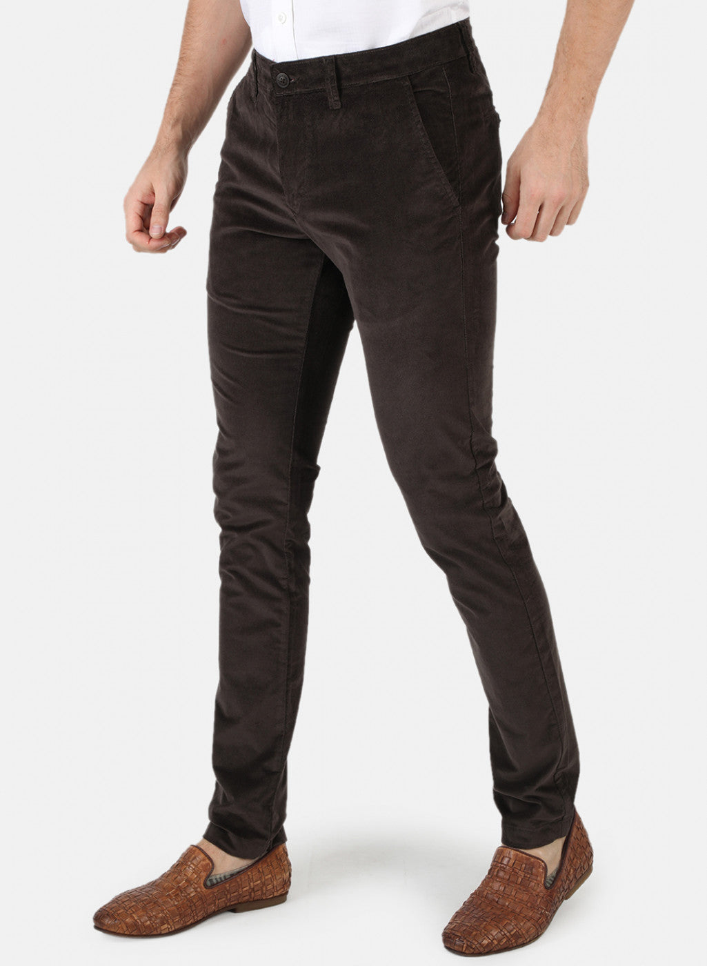 Men Brown Printed Trouser