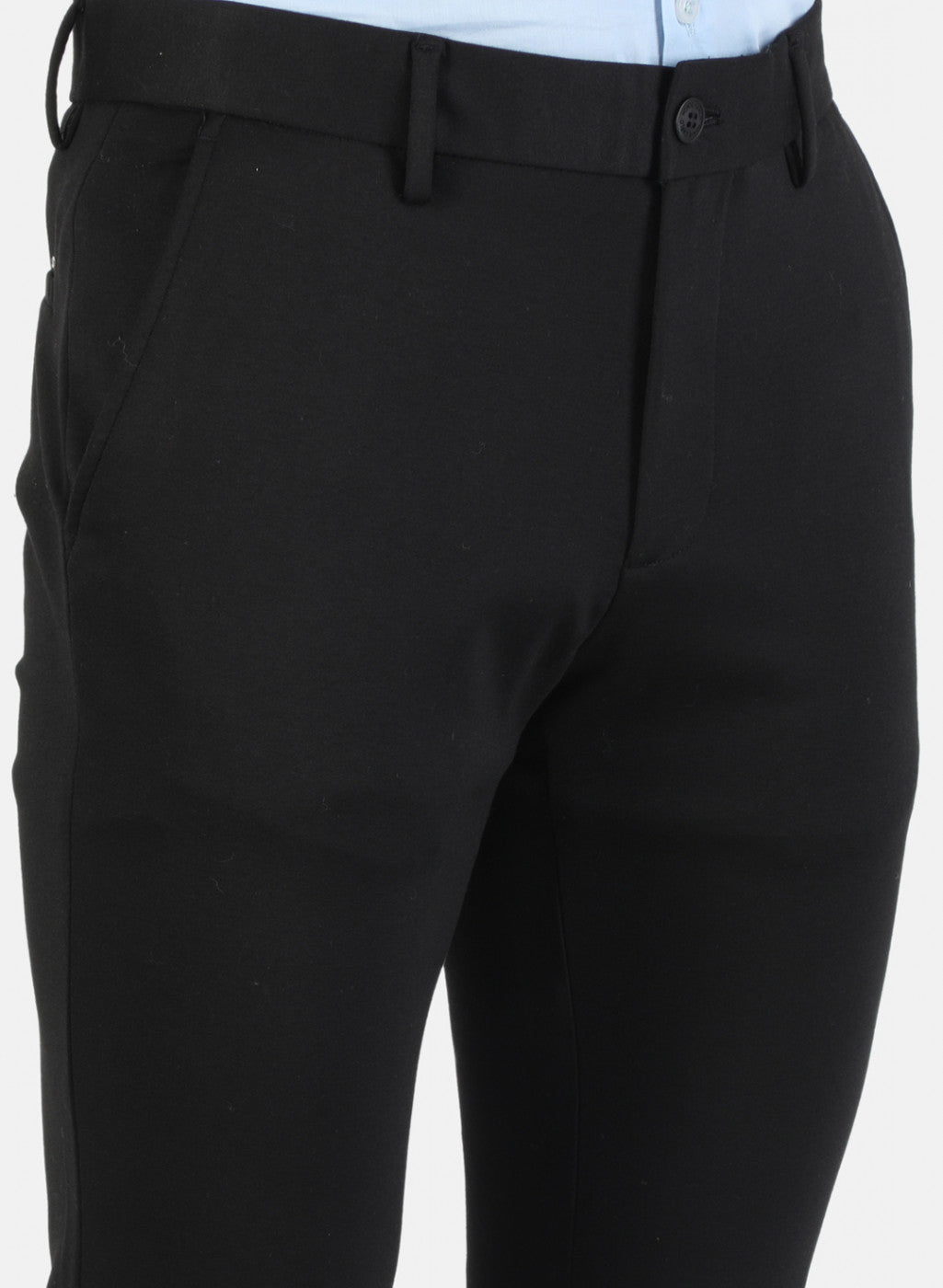 Men Black Solid Trouser