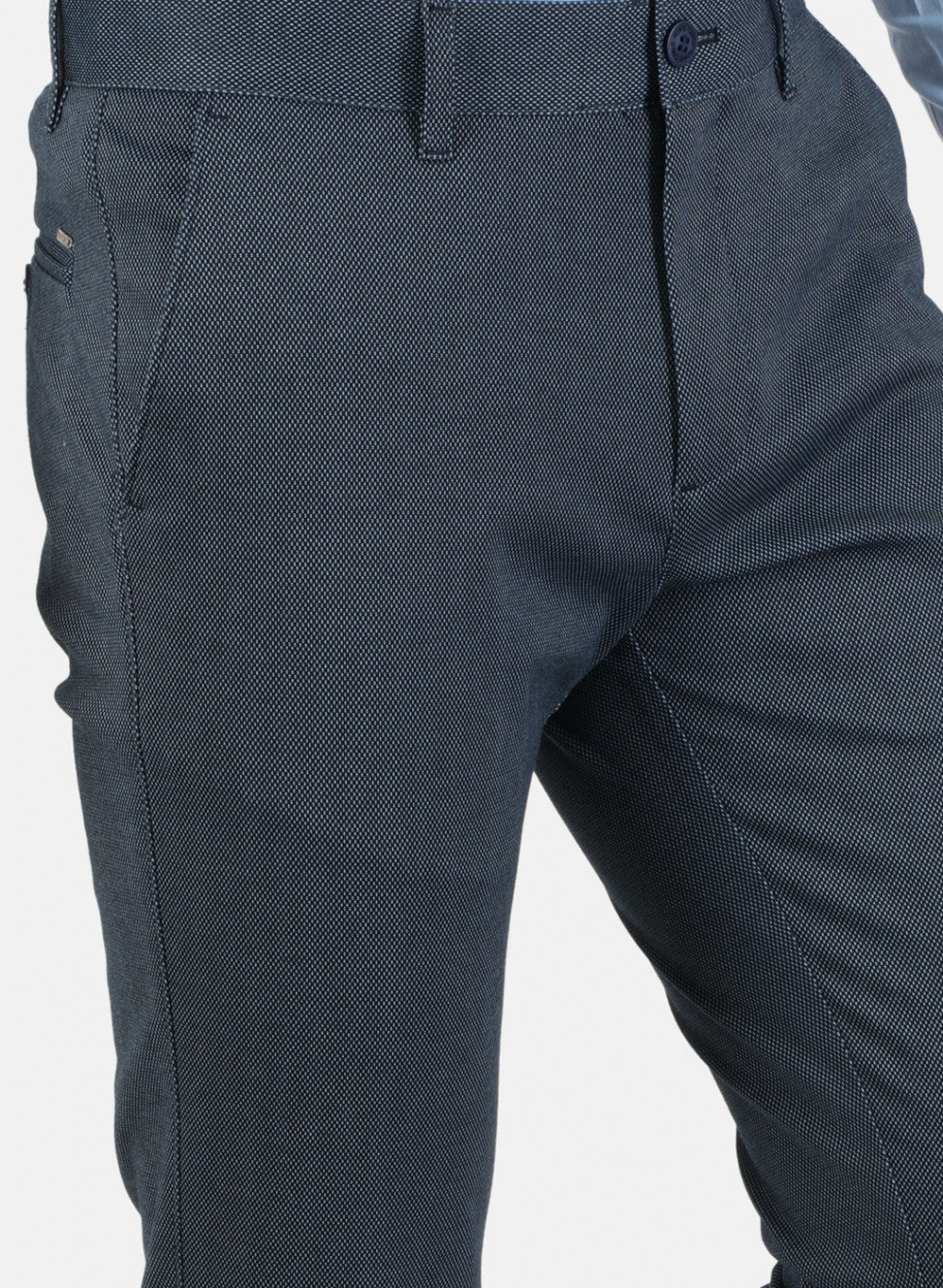 Men Navy Blue Printed Trouser