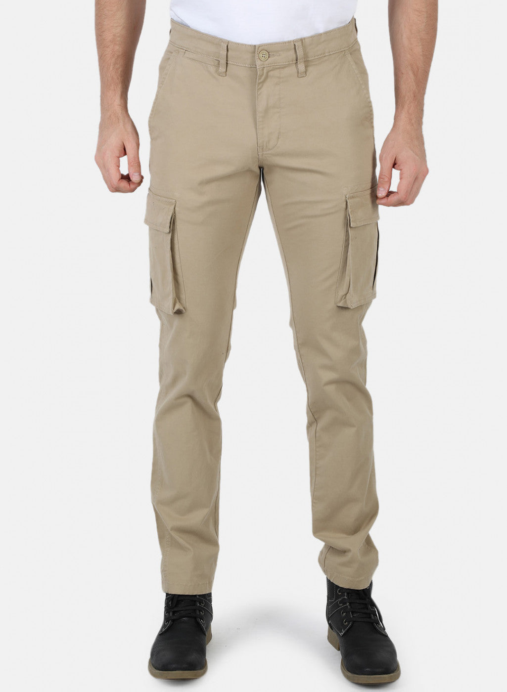 Men Khaki Printed Trouser