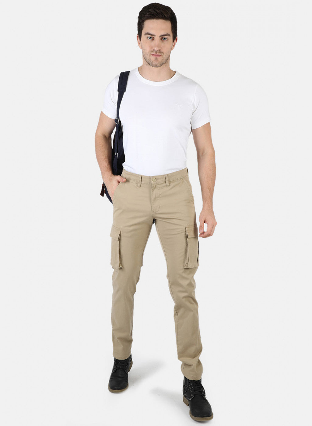 Men Khaki Printed Trouser