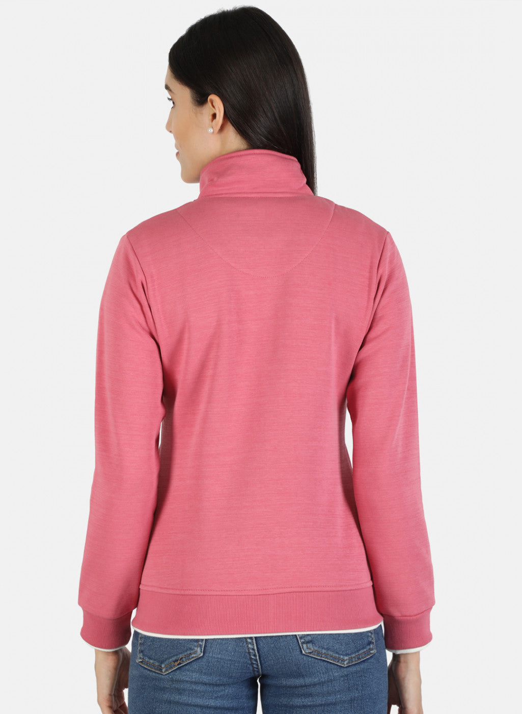 Women Pink Solid Sweatshirt