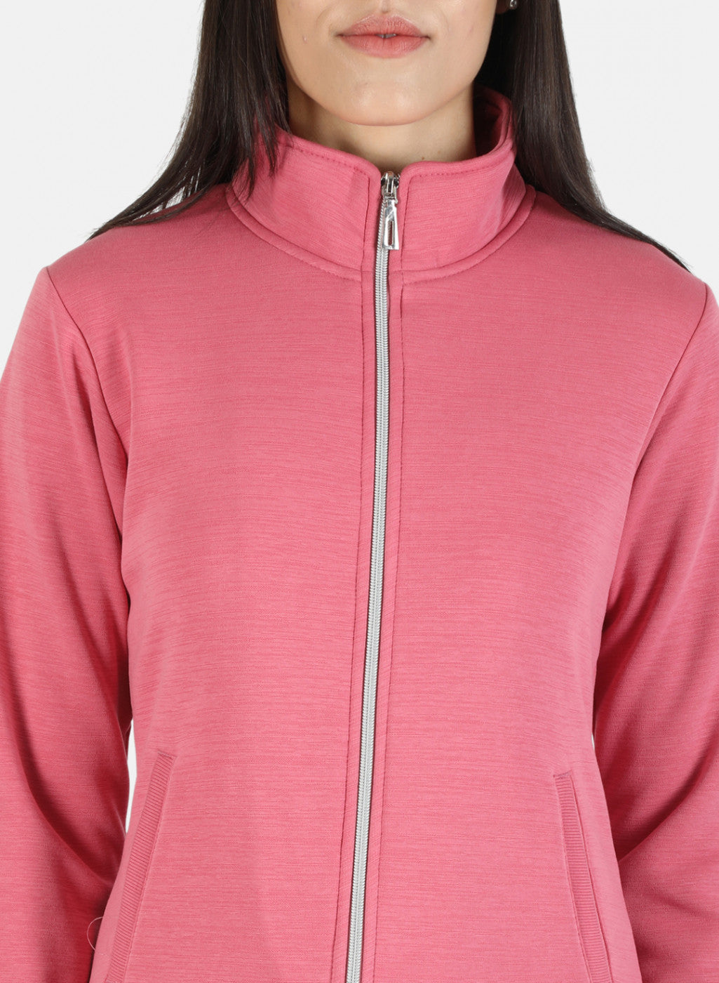 Women Pink Solid Sweatshirt