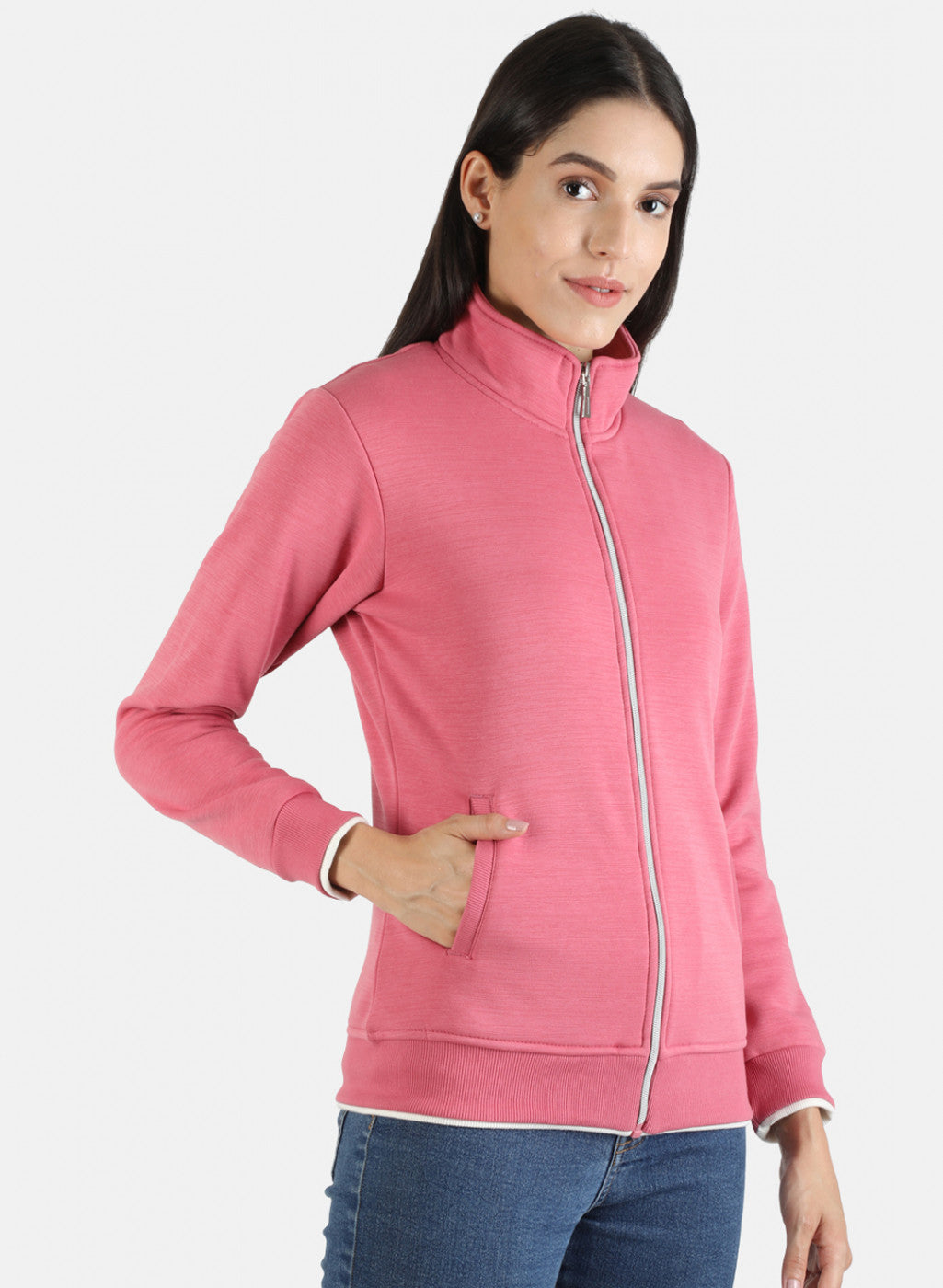 Women Pink Solid Sweatshirt