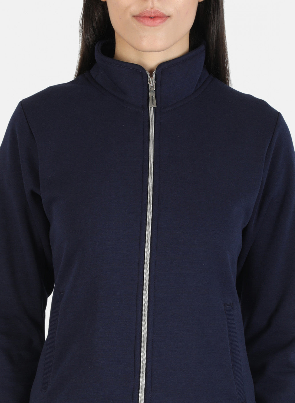 Women Blue Solid Sweatshirt