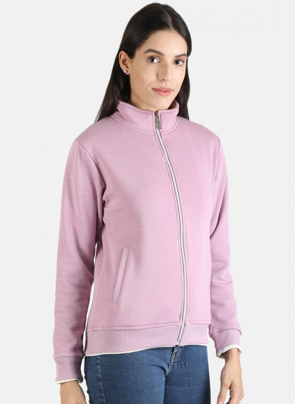 Women Purple Solid Sweatshirt