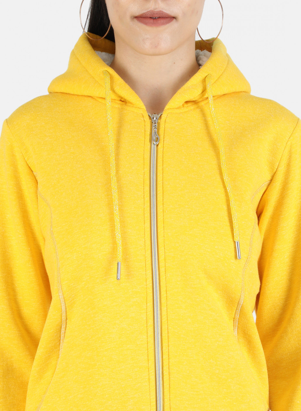 Women Yellow Solid Sweatshirt