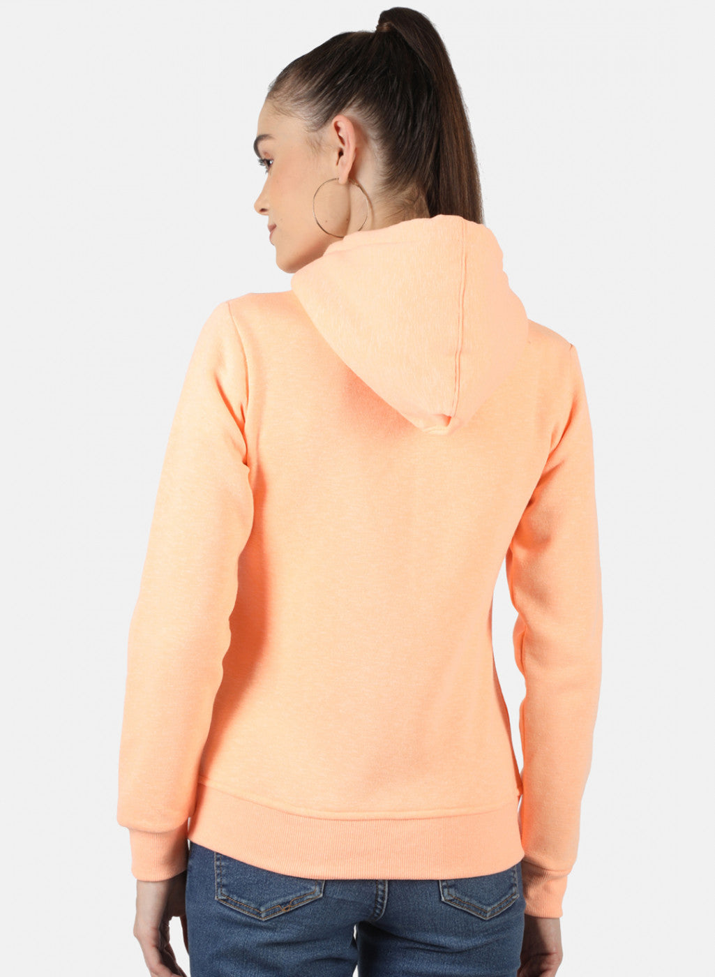 Women Peach Solid Sweatshirt