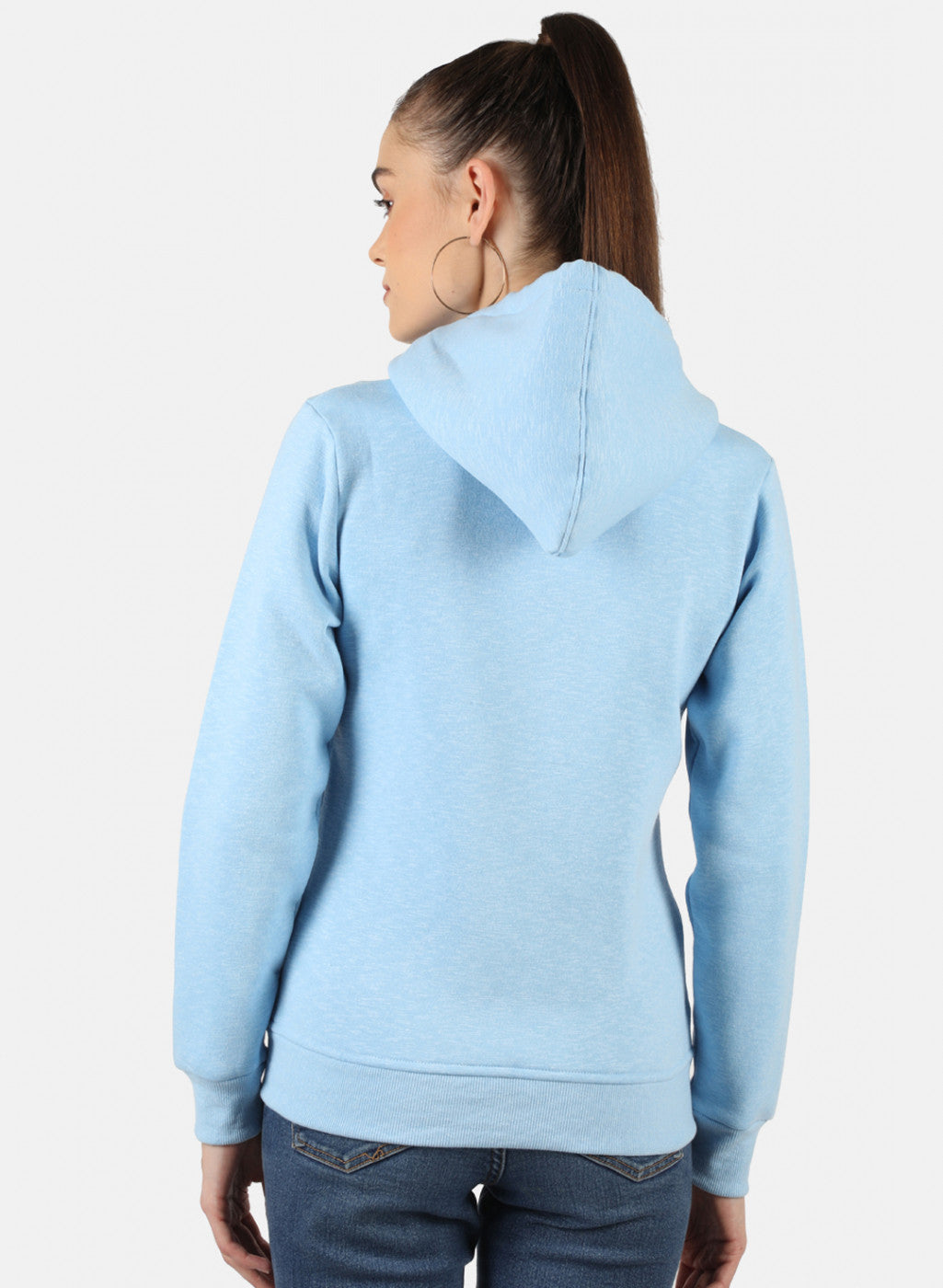 Women Blue Solid Sweatshirt