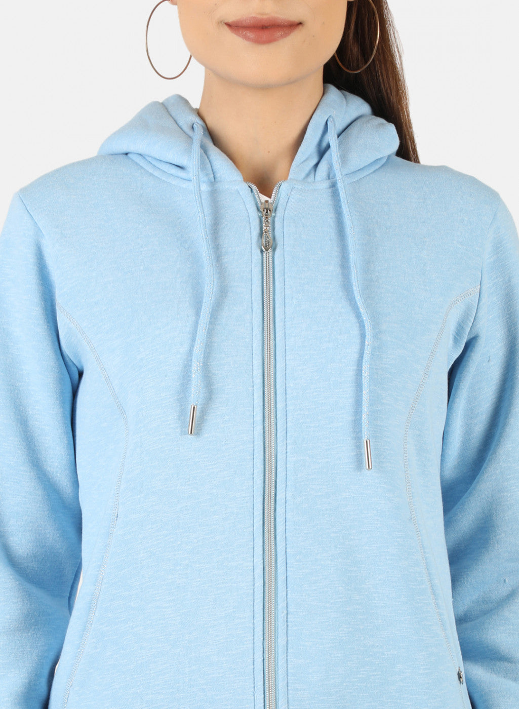 Women Blue Solid Sweatshirt