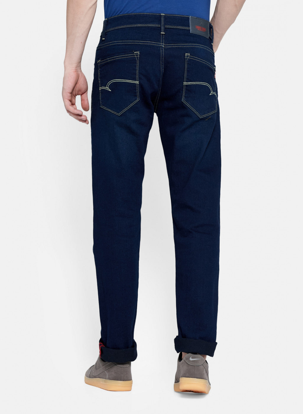 Men Navy Blue Narrow Fit Denim