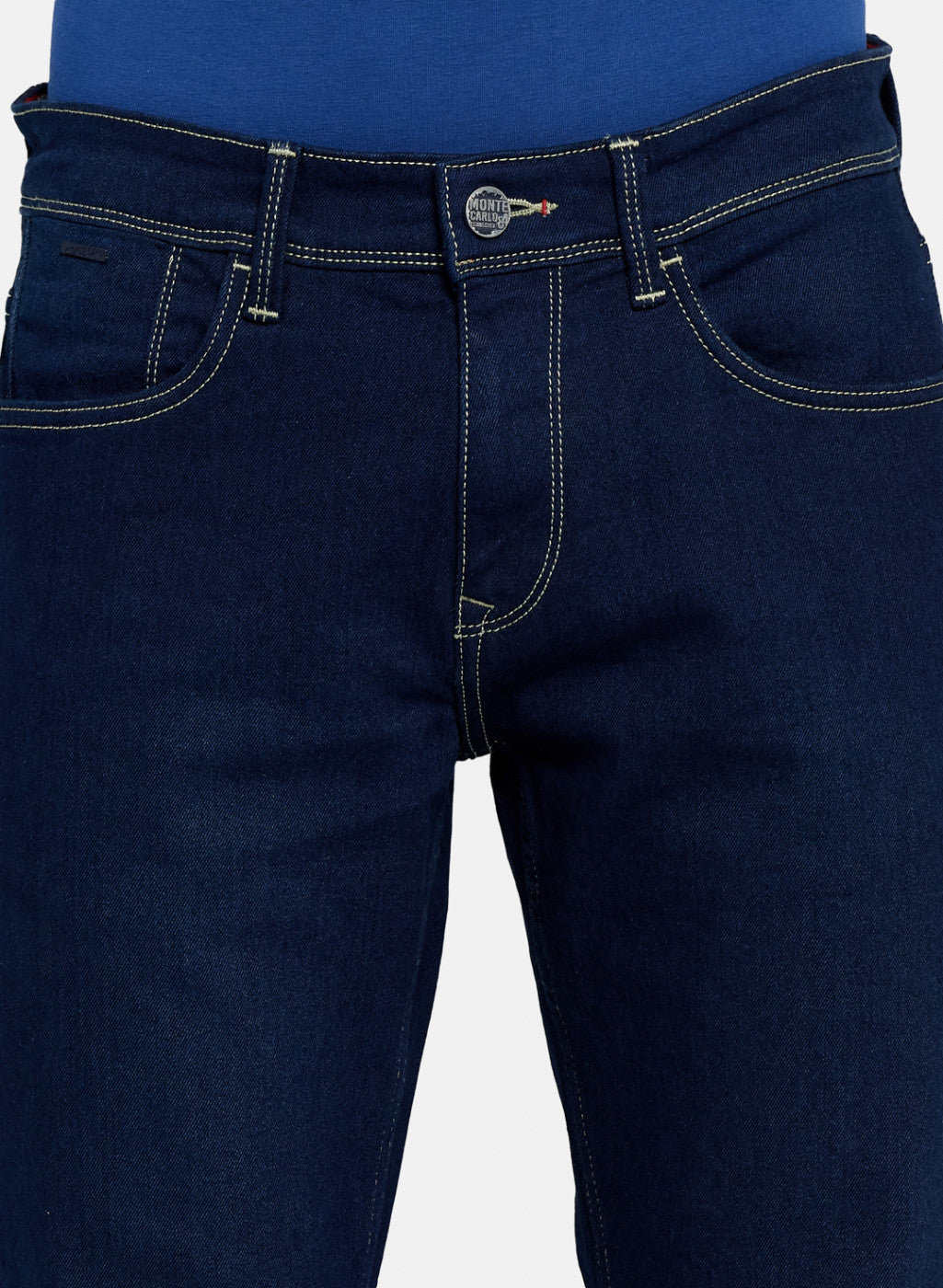 Men Navy Blue Narrow Fit Denim