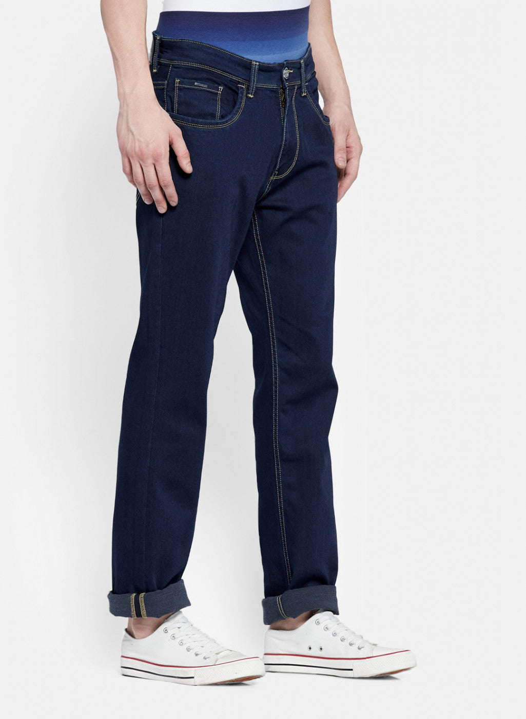 Mens Blue Regular Fit Trouser