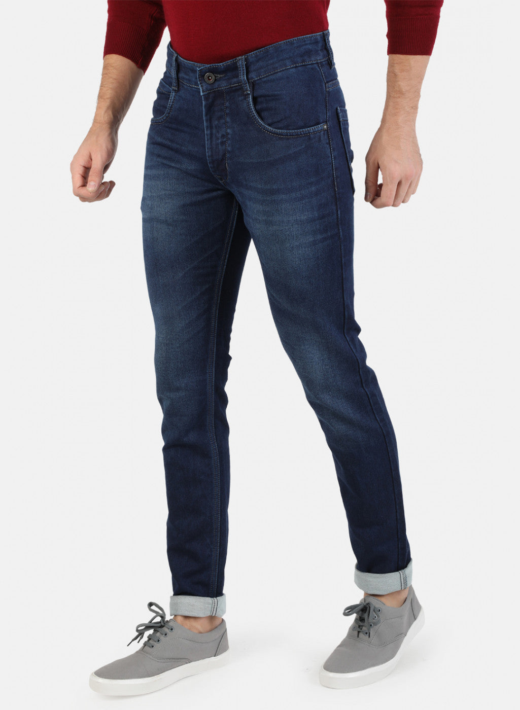 Men Navy Blue Skinny Fit Denim