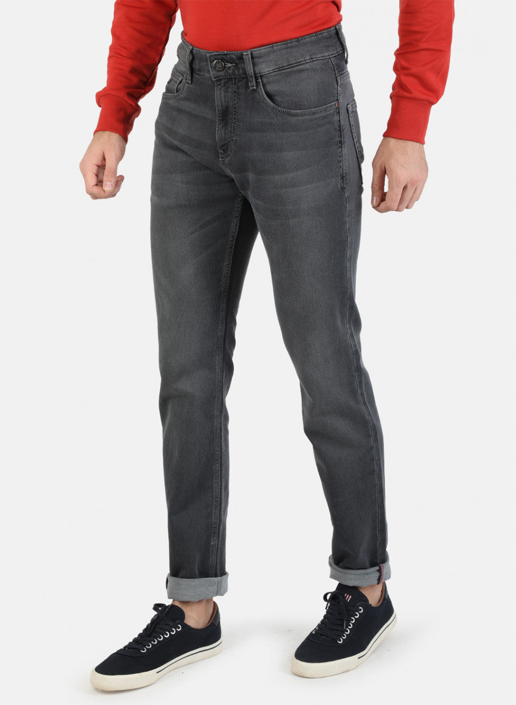 Men Grey Narrow Fit Denim