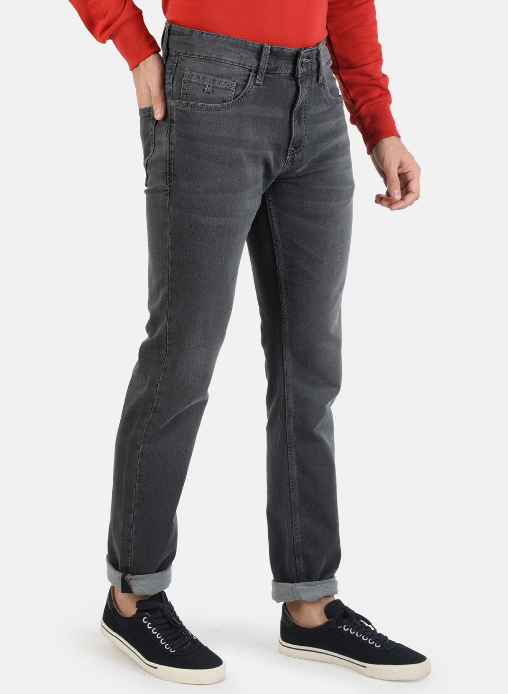 Men Grey Narrow Fit Denim