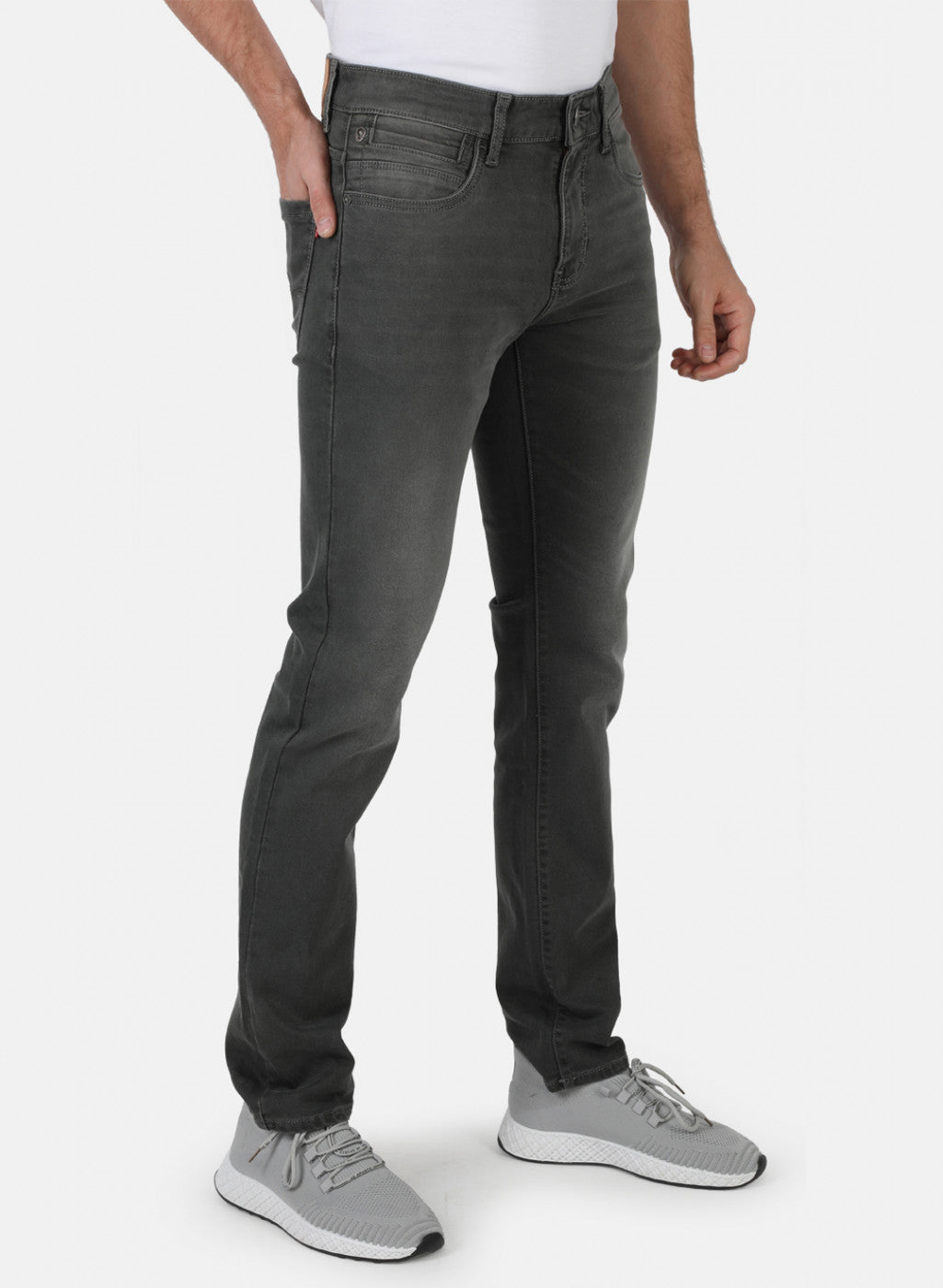 Men Grey Narrow Fit Denim