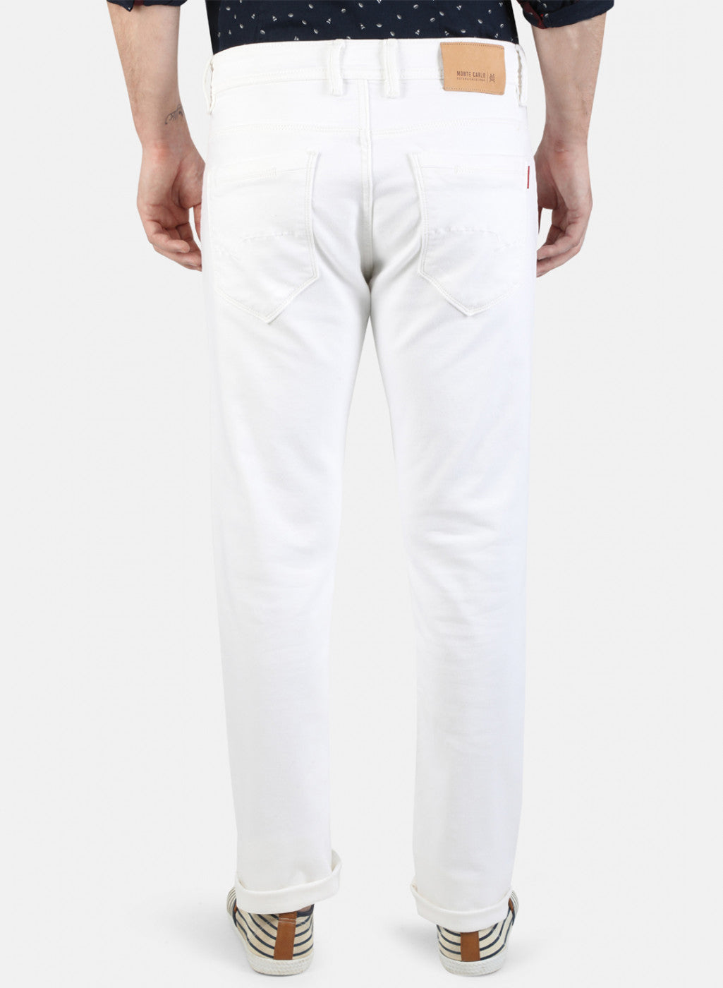 Men White NArrow Fit Denim