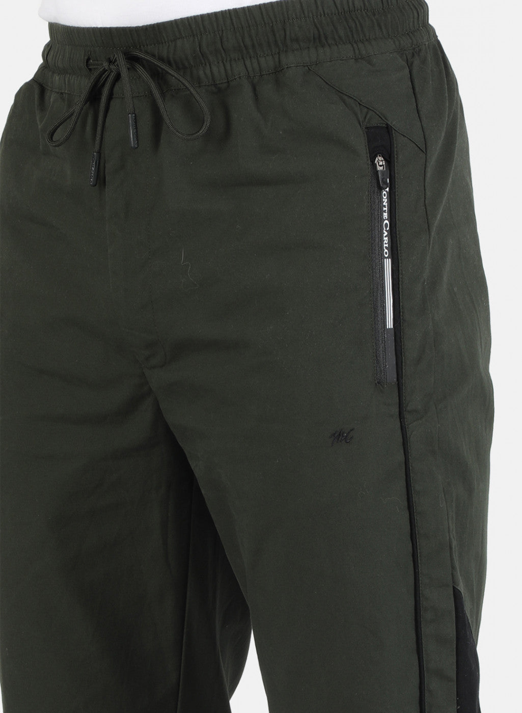 Men Olive Solid Winter Lower