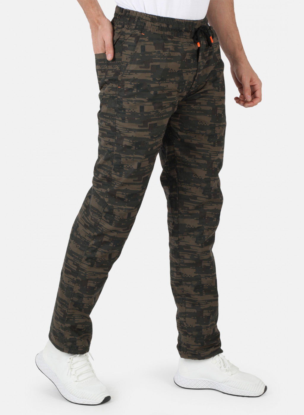 Men Olive Printed Winter Lower