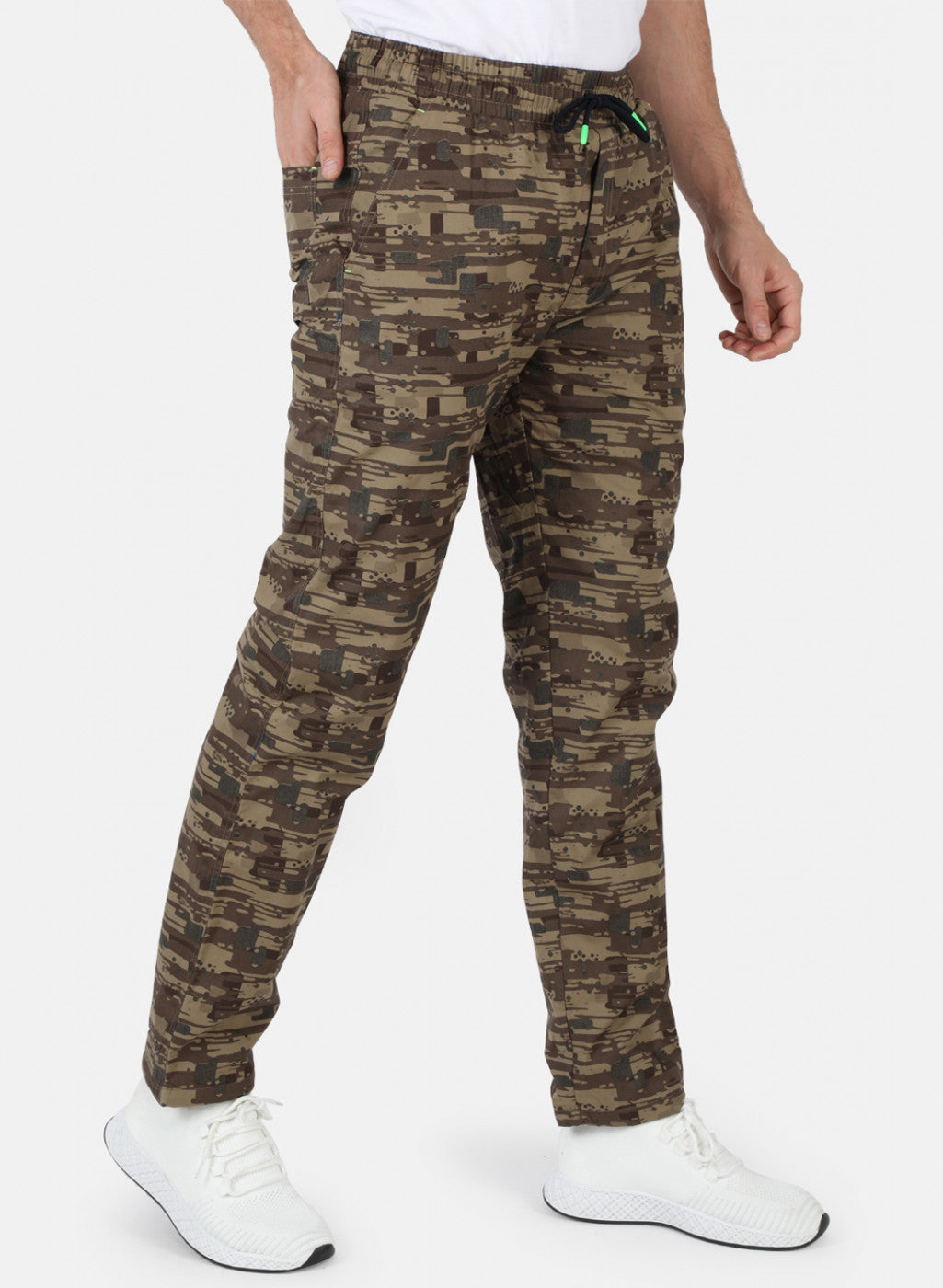 Men Khaki Printed Winter Lower