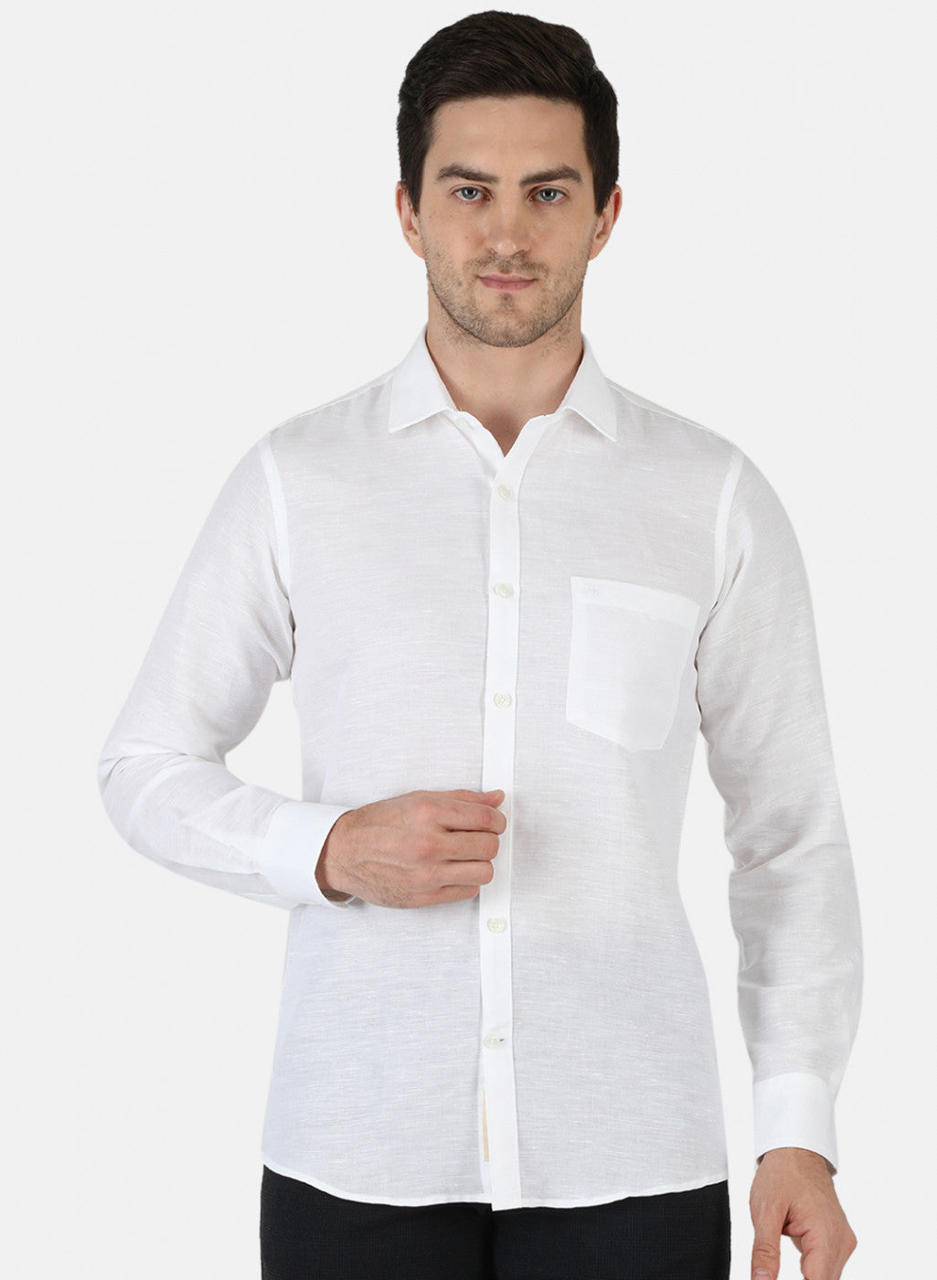 Men White Solid Shirt