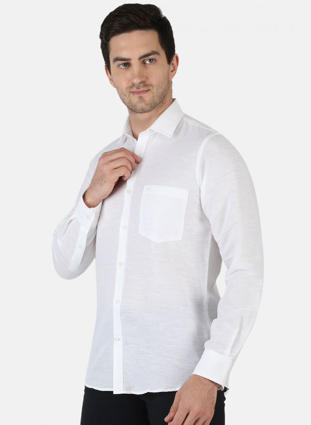 Men White Solid Shirt