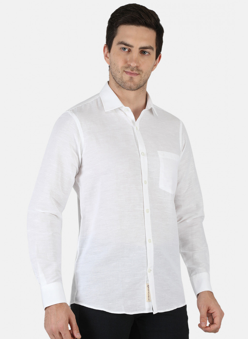 Men White Solid Shirt