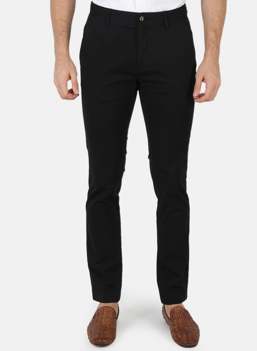 Men Black Solid Trouser