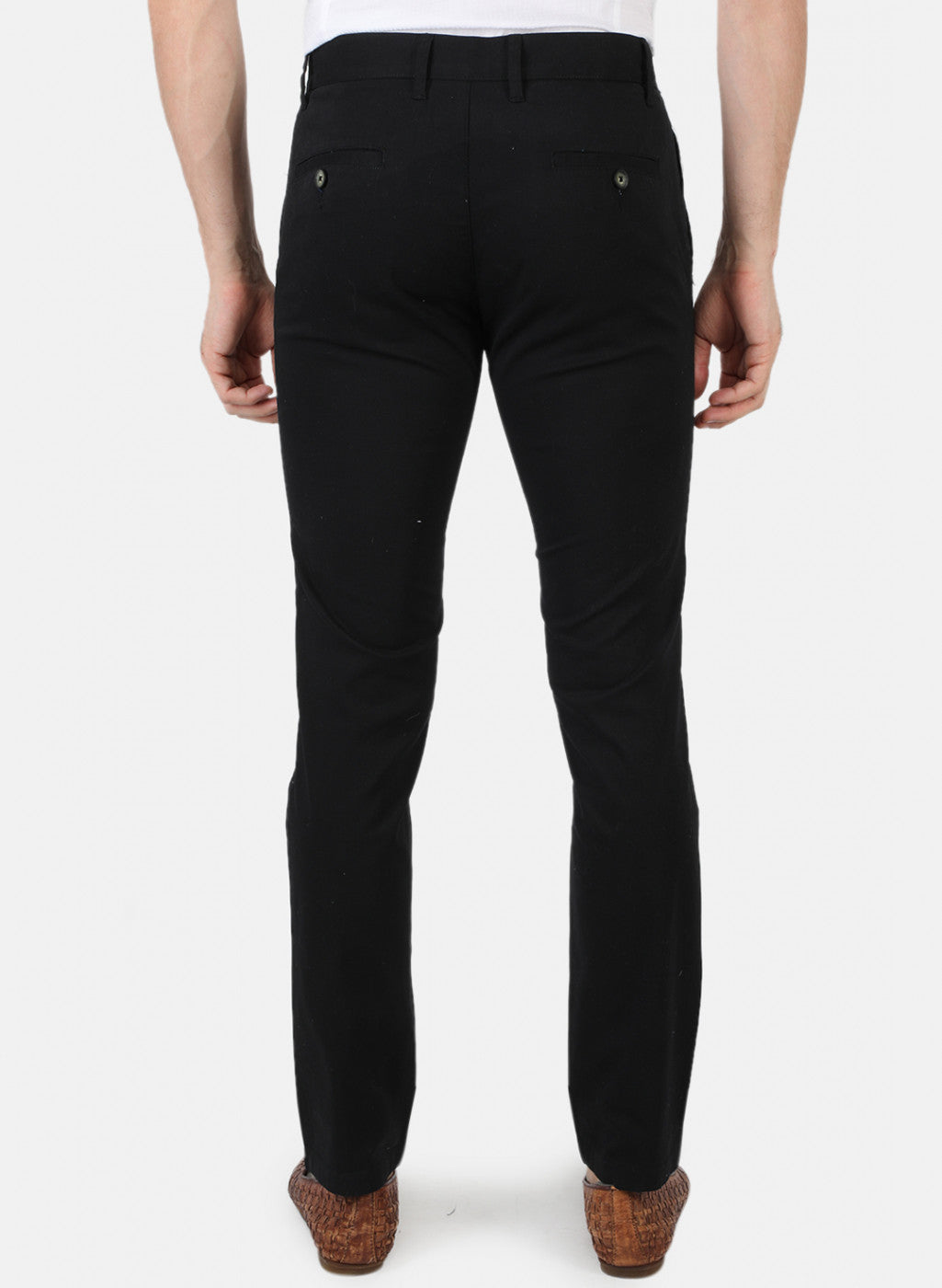 Men Black Solid Trouser