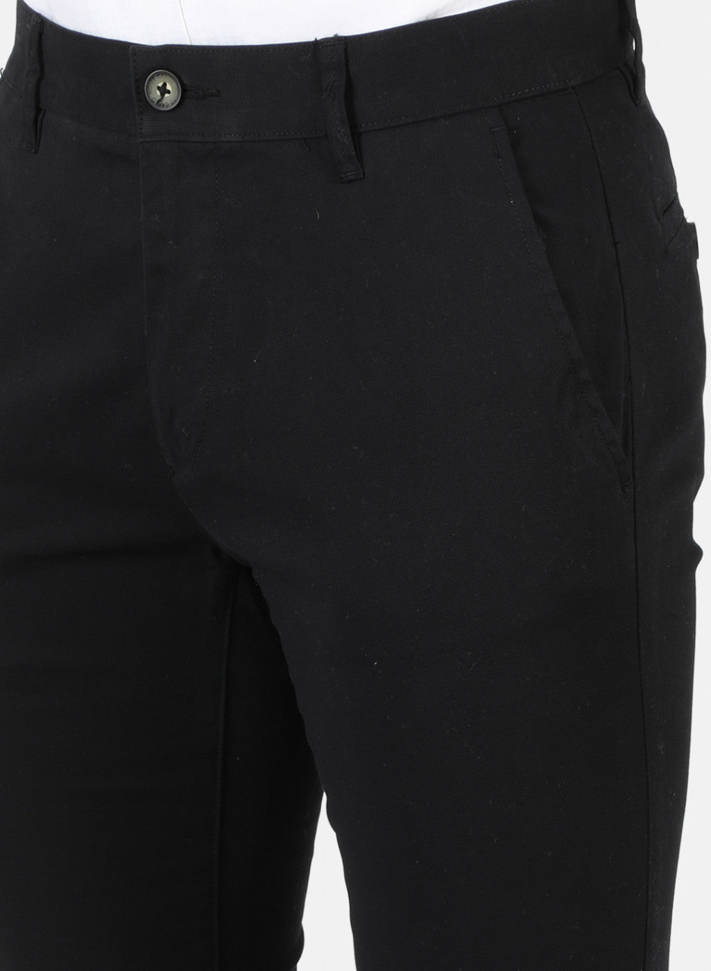 Men Black Solid Trouser