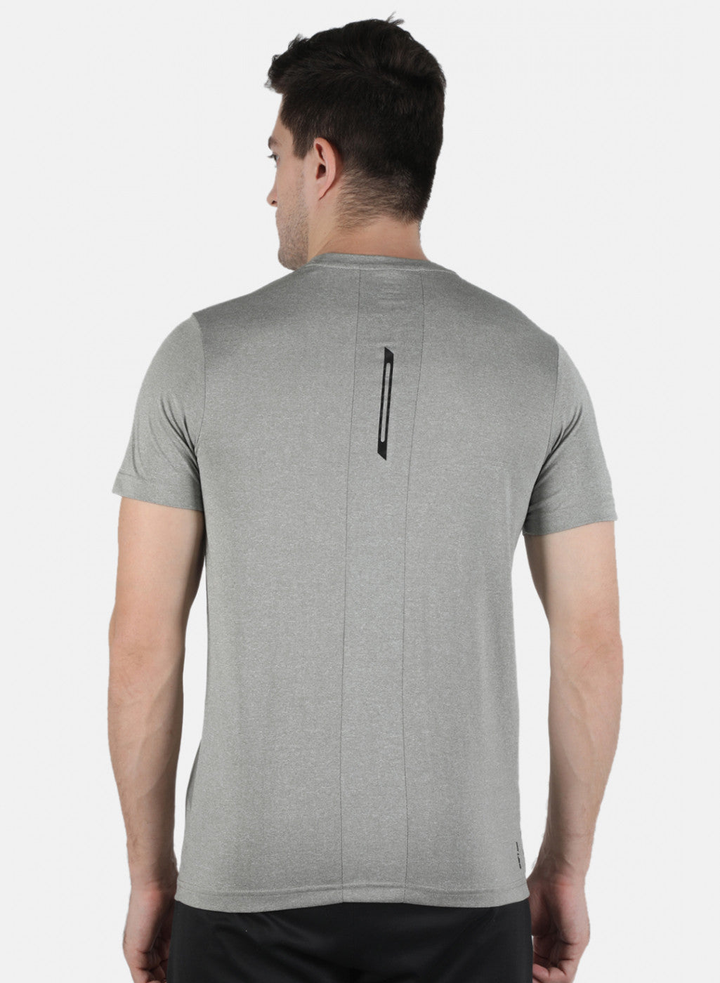 Men Grey Printed Round Neck T-Shirt