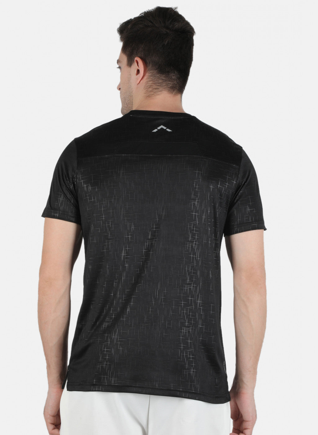 Men Black Printed Round Neck T-Shirt