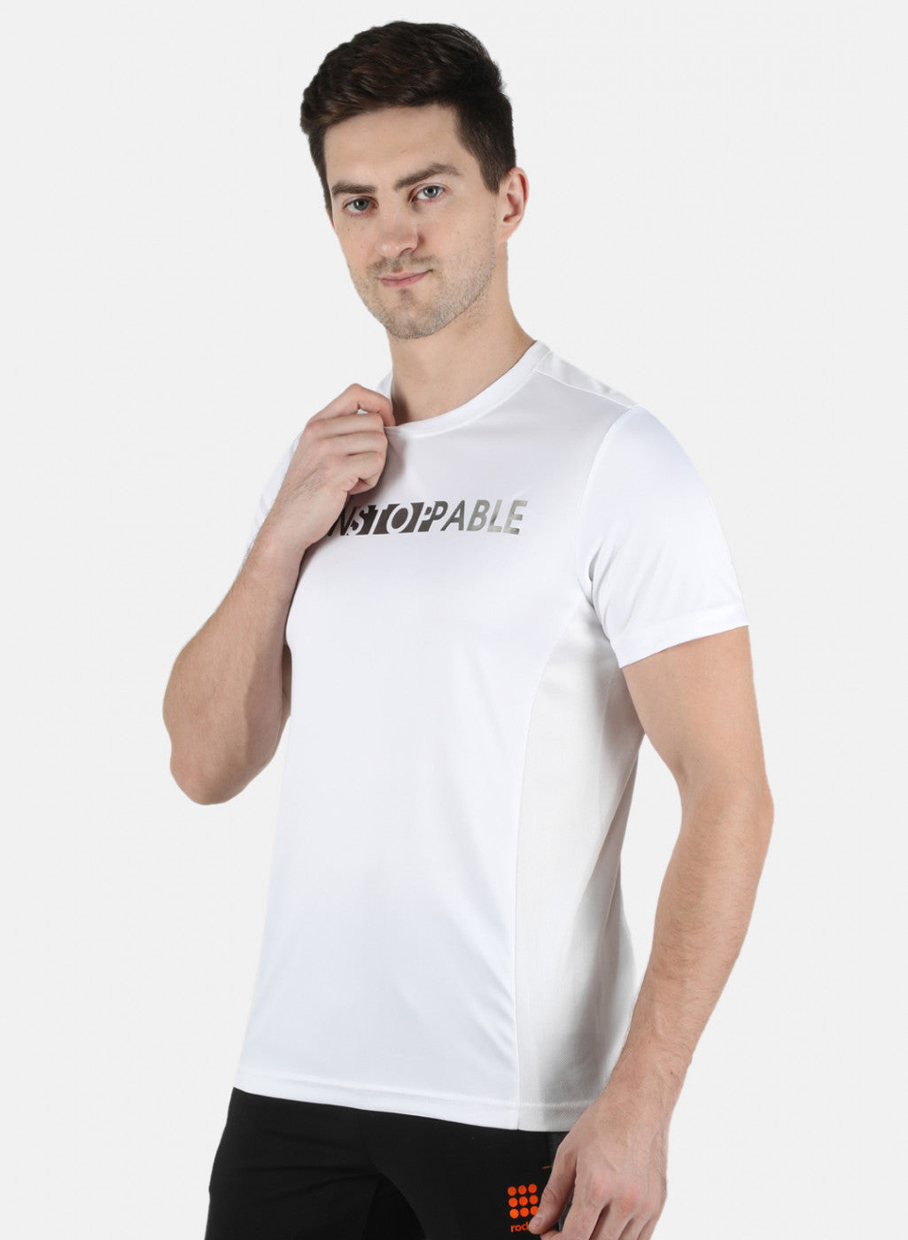 Men White Printed Round Neck T-Shirt