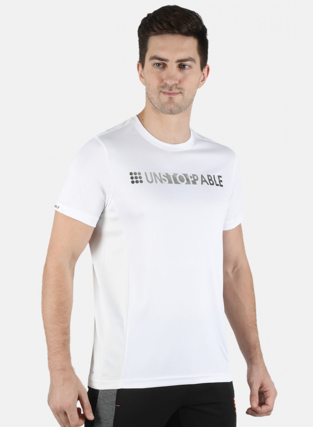 Men White Printed Round Neck T-Shirt