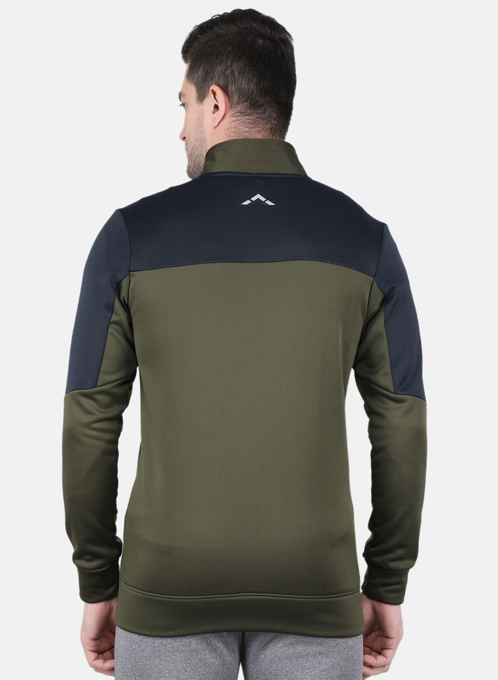 Men Olive Solid Sweatshirt